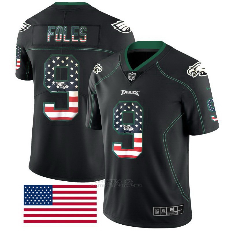 Camiseta NFL Limited Hombre Philadelphia Eagles 9 Nick Foles Negro Rush